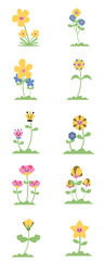 Cute Simple Flower Illustration Set Collection