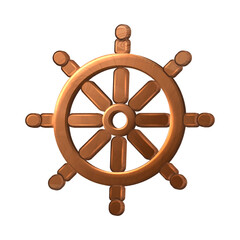 Vector cartoon style icon illustration. Ship steering wheel. Isolated on white background.