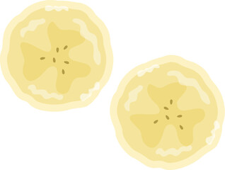 バナナの断面（俯瞰）のイラスト