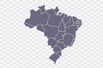 Brazil Map pewter Color on White Background quality files Png
 - obrazy, fototapety, plakaty