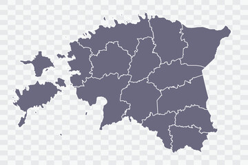 Estonia Map pewter Color on White Background quality files Png