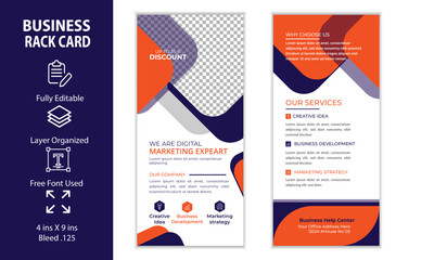 Modern Corporate Business DL Flyer Rack Card Template Design