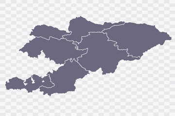  Kyrgyzstan Map pewter Color on White Background quality files Png