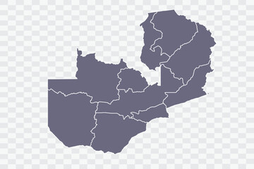 Zambia Map pewter Color on White Background quality files Png