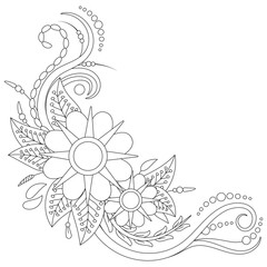 Mehndi Floral Coloring Page for Adult