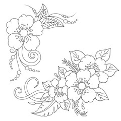 Mehndi Floral Coloring Page for Adult