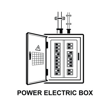 Electric box icon. Circuit breaker board isolated on background vector illustration.