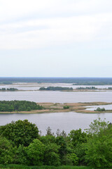 beautiful landscape from high on the forest and Dnipro river