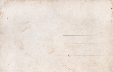 paper background - reverse side of vintage postcard from early twentieth century