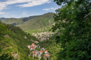 Borjomi View from the mountain. Borjomi is a resort town in Samtskhe Javakheti region of Georgia.on 15 Jun 2022
