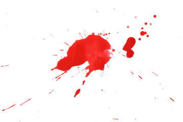 Blood splatters. Red blots of watercolor Realistic bloody splatters for Halloween Drop of blood concept.