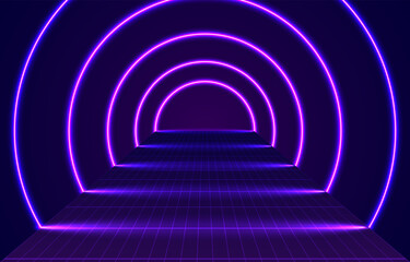 Abstract Neon Lights Futuristic Background