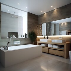 Modern Bathroom Interior Details. Generative AI