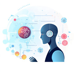 Obraz premium Artificial Intelligence with futuristic of communication that can used in regular life. generative ai