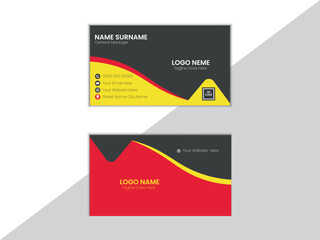 Naklejka na ściany i meble Horizontal and vertical layout. Vector illustration. Double-sided creative business card template. Portrait and landscape orientation. 