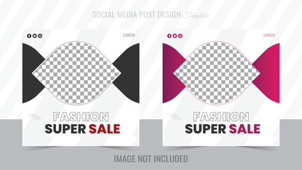 Dynamic Fashion Sale Social Media post Template Design. Editable Vector illustration with photo collage