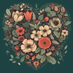 Zelfklevend Fotobehang Abstract floral background. Generative AI © Nelson