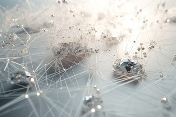  3D rendering of a global web communication network  .Generative AI