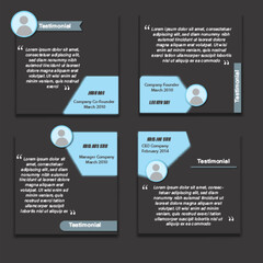 Simple Dark Minimalist Review Testimonials Section Latout Template with Four Testimonials