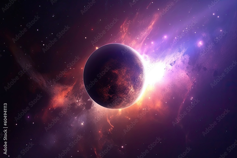 Wall mural planets in space. generative ai.