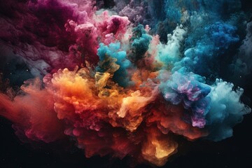 Colorful cosmic cloud artwork .Generative AI