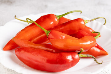 Red peppers known in Brazil as Pepper girl finger (dedo de moça).