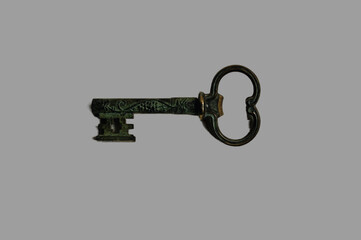 Old key with corkscrew in side. 