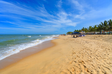 Brazilian northeast beach, Trancoso - Nativos Beach, Porto Seguro - Bahia state.Tropical Brazilian beach during summer.