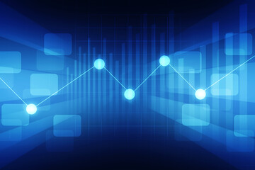 2d rendering Stock market online business concept. business Graph 
