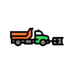 snowplow truck winter season color icon vector. snowplow truck winter season sign. isolated symbol illustration