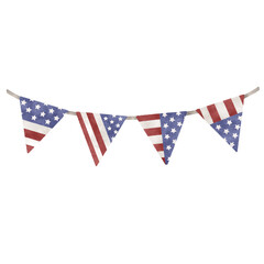 Fourth of July banner watercolor illustration
