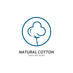 100% Cotton Logo Template Vector Illustration