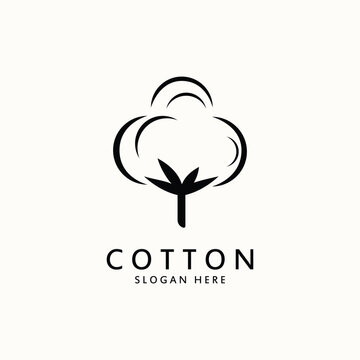 100% Cotton Logo Template Vector Illustration