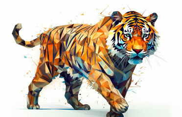 Tiger low poly inspired design illustration