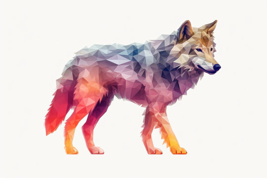 Wolf low poly inspired design illustration