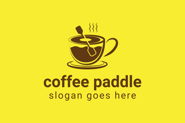 coffee paddle logo,coffee paddle logo, this design is suitable for a company, cafe, coffee shop, a community, or it could also be a t-shirt design. 

