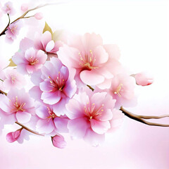 Realistic cherry blossom branch