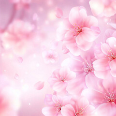 Realistic cherry blossom branch background and beautiful pink sakura flowers