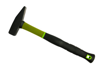 Locksmith hammer with fiberglass handle isolated on white background, close up - 604948545