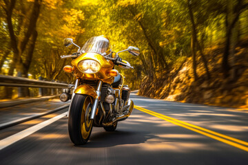 Obraz premium summer travel motorcycle ride generative ai