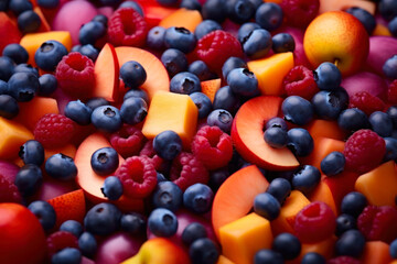 Fototapeta na wymiar fruit and berry background generative ai