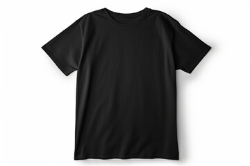 black oversize T shirt mockup hanging isolated on white background with clipping path