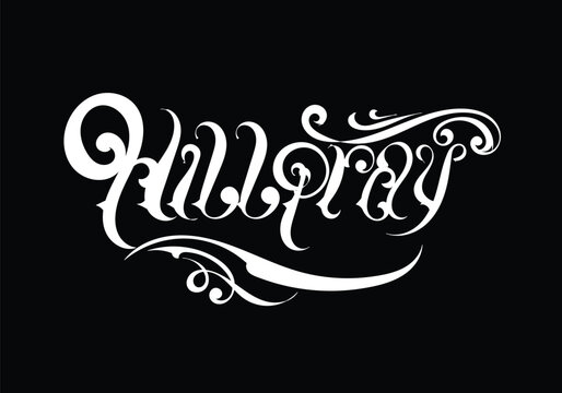 hand lettering word of HILLPRAY