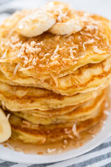 Coconut banana pancakes