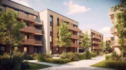 Beautiful modern architectural house, eco-friendly wood structure concept, seamlessly integrating with nature. Created by AI.