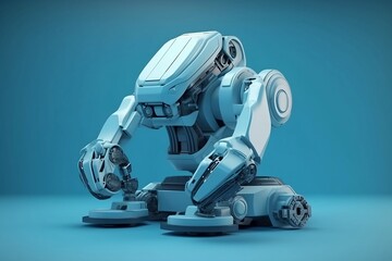 Industrial robot automatic manipulator manufacturer. Modern industrial technology concept in production line in modern factory, intelligent factory industry. Generative AI Technology.