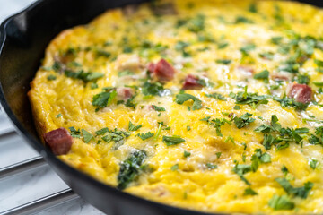Spinach and ham frittata