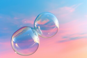 Glistening Dreams: Soap Bubble Soaring through the Sky