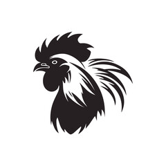 Rooster or cock logo vector silhouette