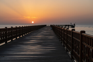 Obraz premium Beautiful sunset over a red sea in Egypt